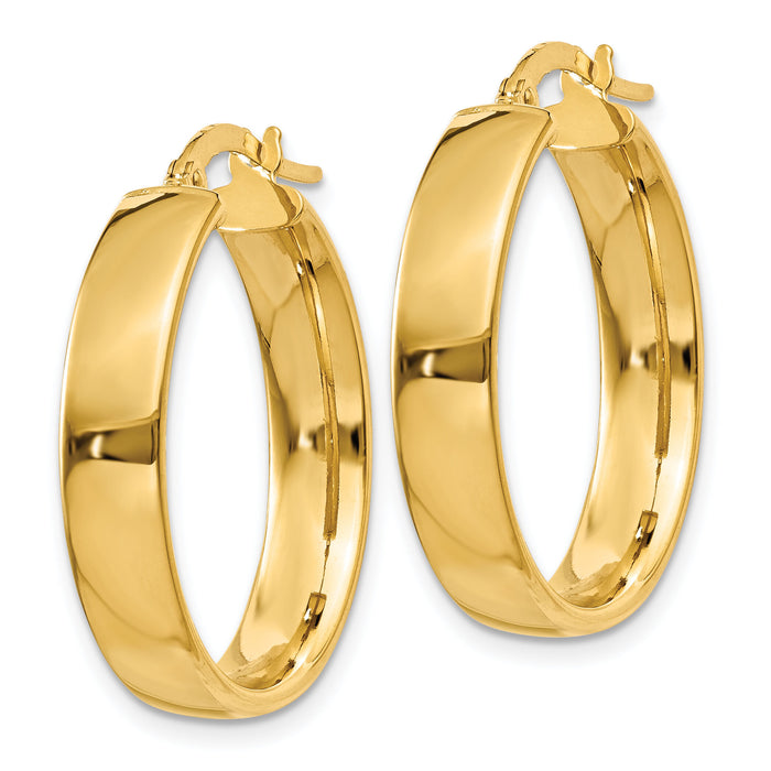 14k 4.75mm Large Hoop Earrings-PRE680