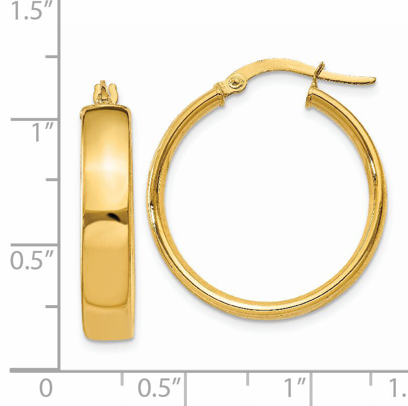 14k 4.75mm Large Hoop Earrings-PRE680