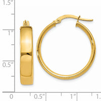 14k 4.75mm Large Hoop Earrings-PRE680