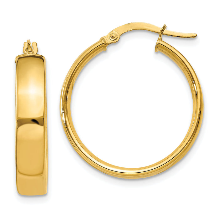 14k 4.75mm Large Hoop Earrings-PRE680