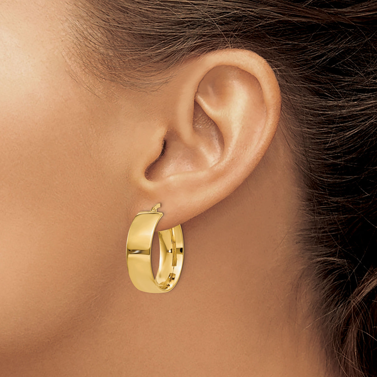 14k 7.75mm Polished Large Hoop Earrings-PRE684