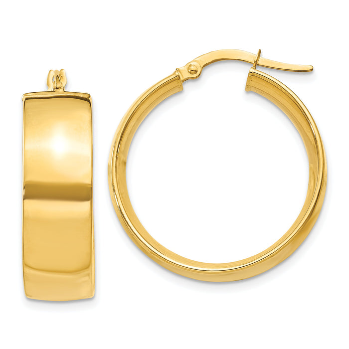 14k 7.75mm Polished Large Hoop Earrings-PRE684