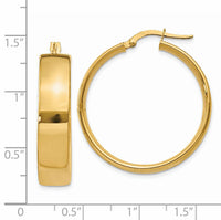 14k 6.75mm Hoop Earrings-PRE685