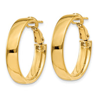 14k 5mm Omega Back Hoop Earrings-PRE733