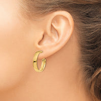 14k 5mm Omega Back Hoop Earrings-PRE733