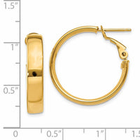 14k 5mm Omega Back Hoop Earrings-PRE733