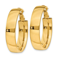 14k 6.75mm Large Omega Back Hoop Earrings-PRE738