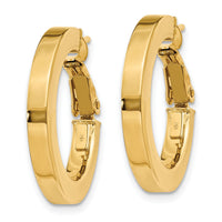 14k 3mm Square Tube Round Hoop Earrings-PRE740