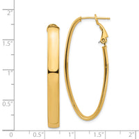 14k High Polished 5mm Omega Back Oval Hoop Earrings-PRE975