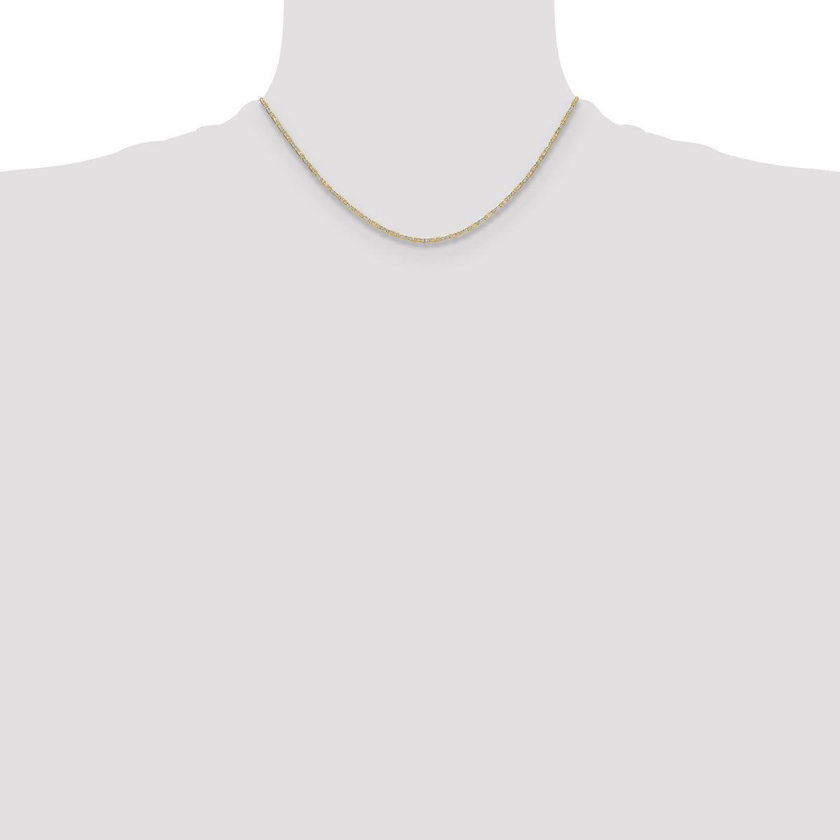14k 2.0mm Tri-color Gold PavÃ© Valentino Chain-PVL050-16