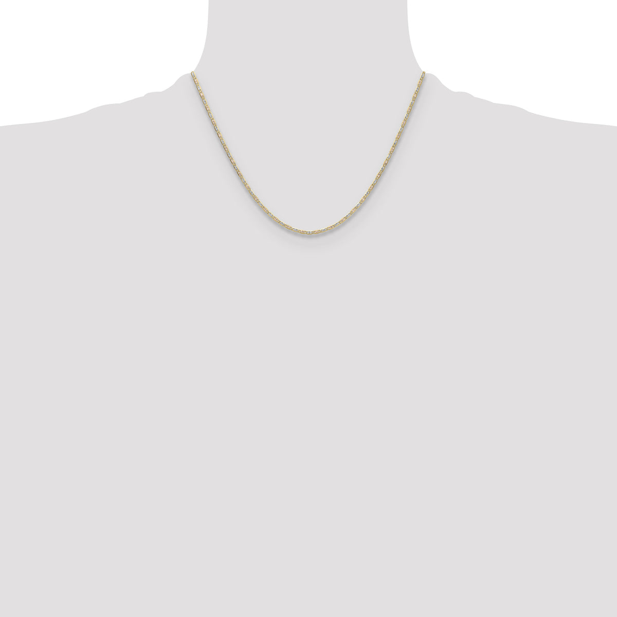 14k 2.0mm Tri-color Gold PavÃ© Valentino Chain-PVL050-18
