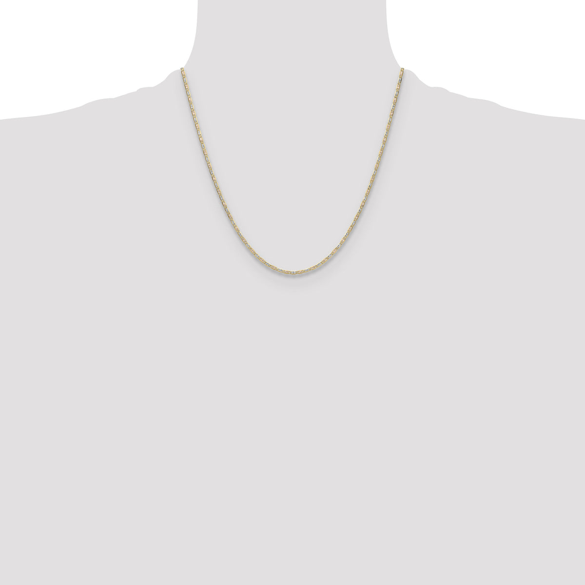 14k 2.0mm Tri-color Gold PavÃ© Valentino Chain-PVL050-20