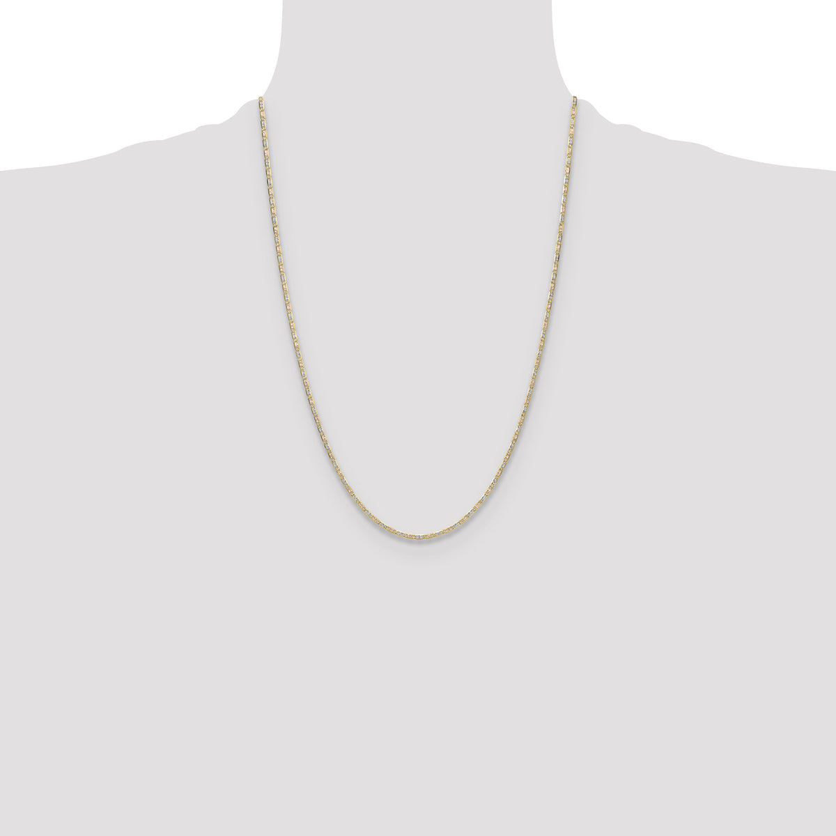 14k 2.0mm Tri-color Gold PavÃ© Valentino Chain-PVL050-24