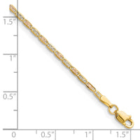 14k 2.0mm Tri-color Gold PavÃ© Valentino Chain-PVL050-8