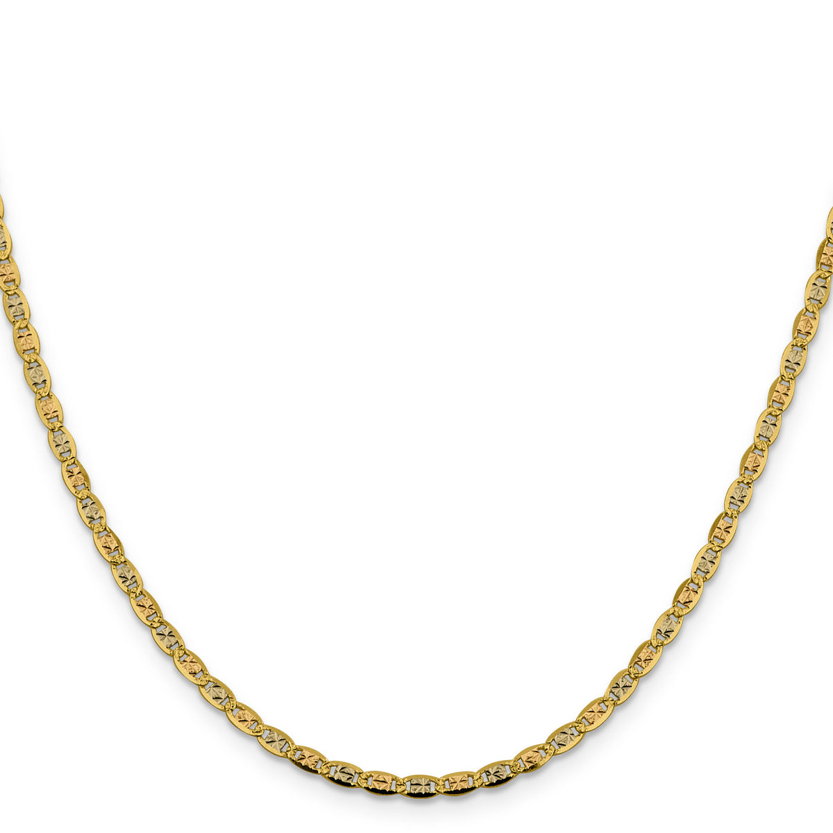 14k 2.75mm Tri-color Gold PavÃ© Valentino Chain-PVL060-26