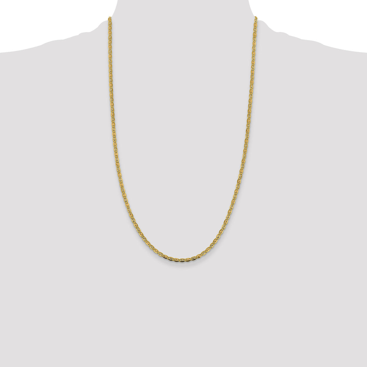 14k 2.75mm Tri-color Gold PavÃ© Valentino Chain-PVL060-26