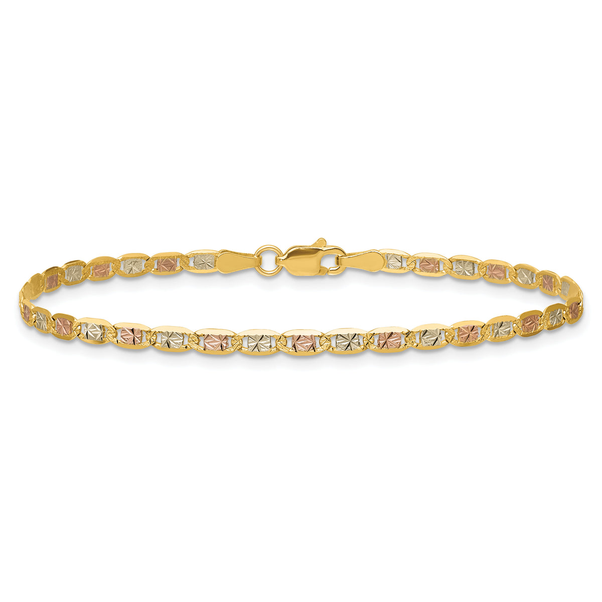 14k 2.75mm Tri-color Gold PavÃ© Valentino Chain-PVL060-8