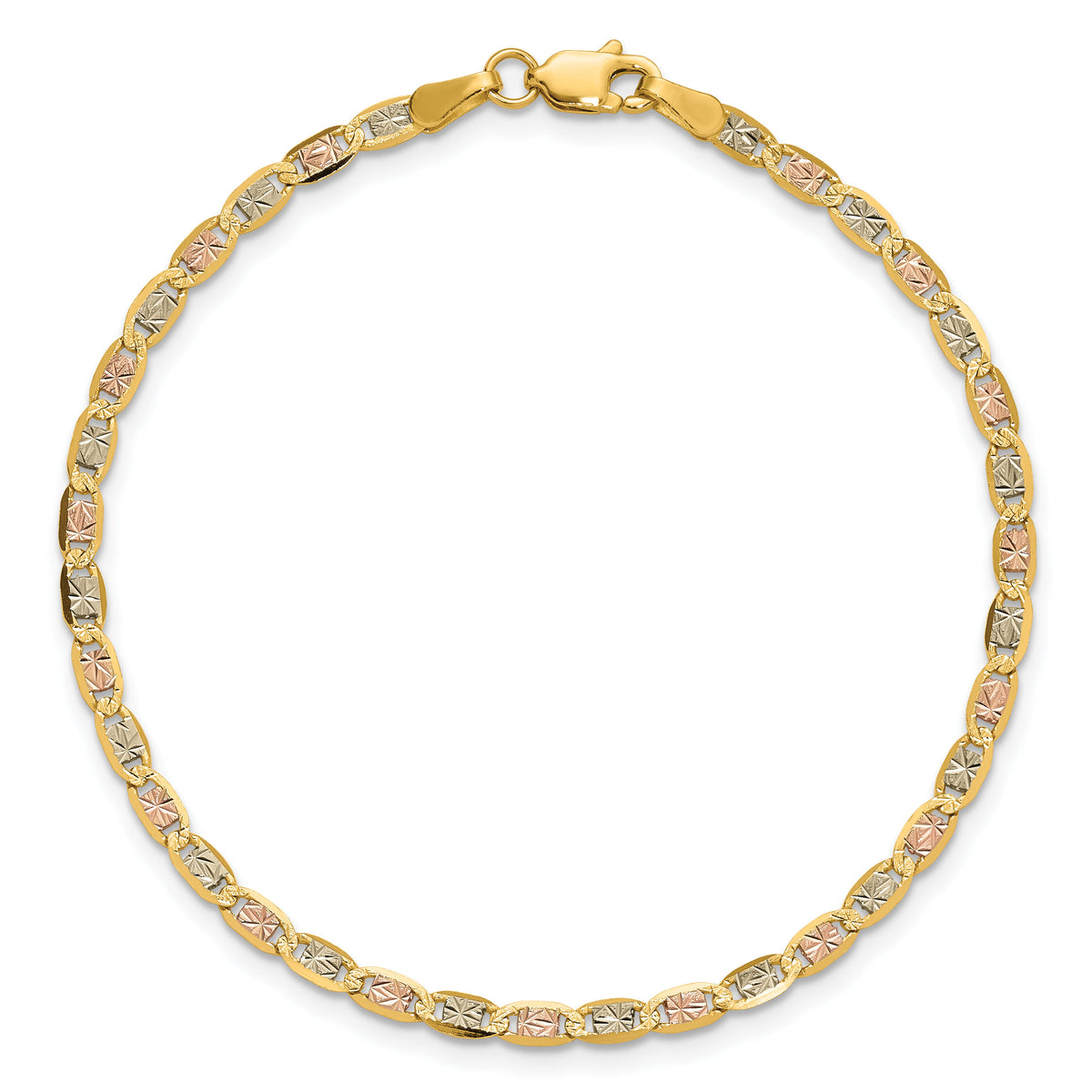 14k 2.75mm Tri-color Gold PavÃ© Valentino Chain-PVL060-8