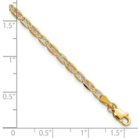 14k 2.75mm Tri-color Gold PavÃ© Valentino Chain-PVL060-7