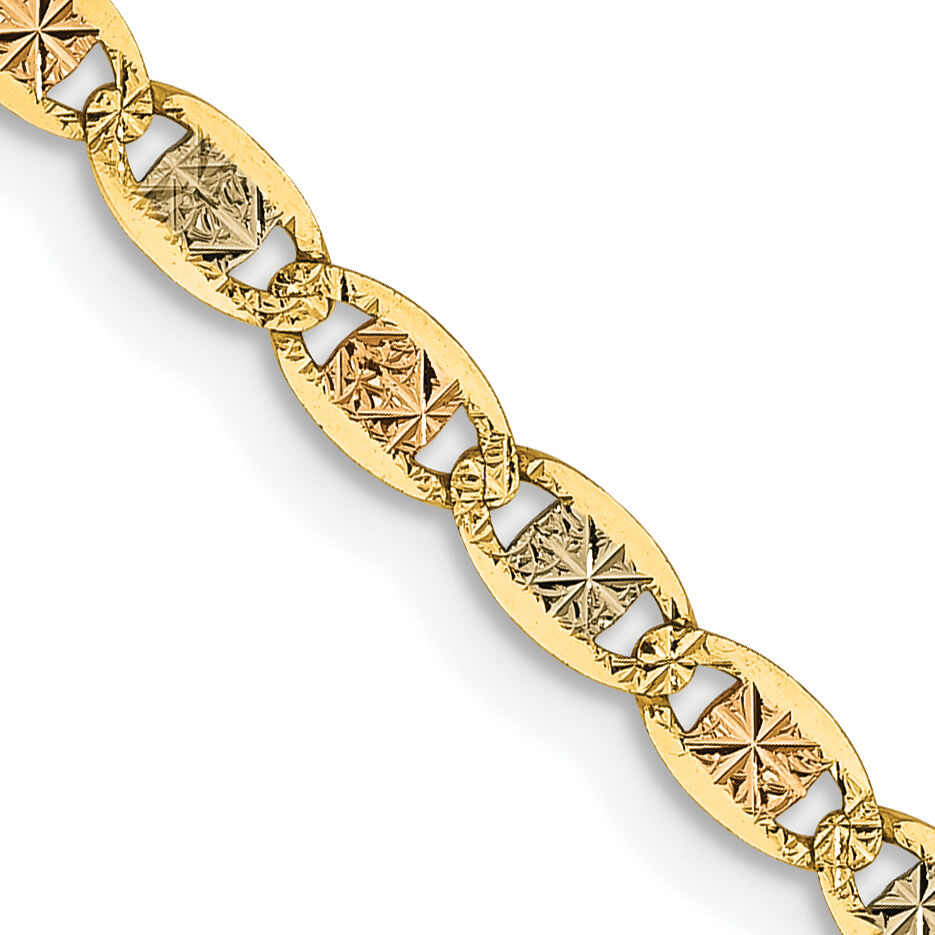 14k 2.75mm Tri-color Gold PavÃ© Valentino Chain-PVL060-24