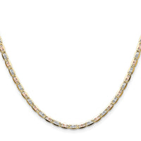 14k 3.2mm Tri-color Gold PavÃ© Valentino Chain-PVL070-18