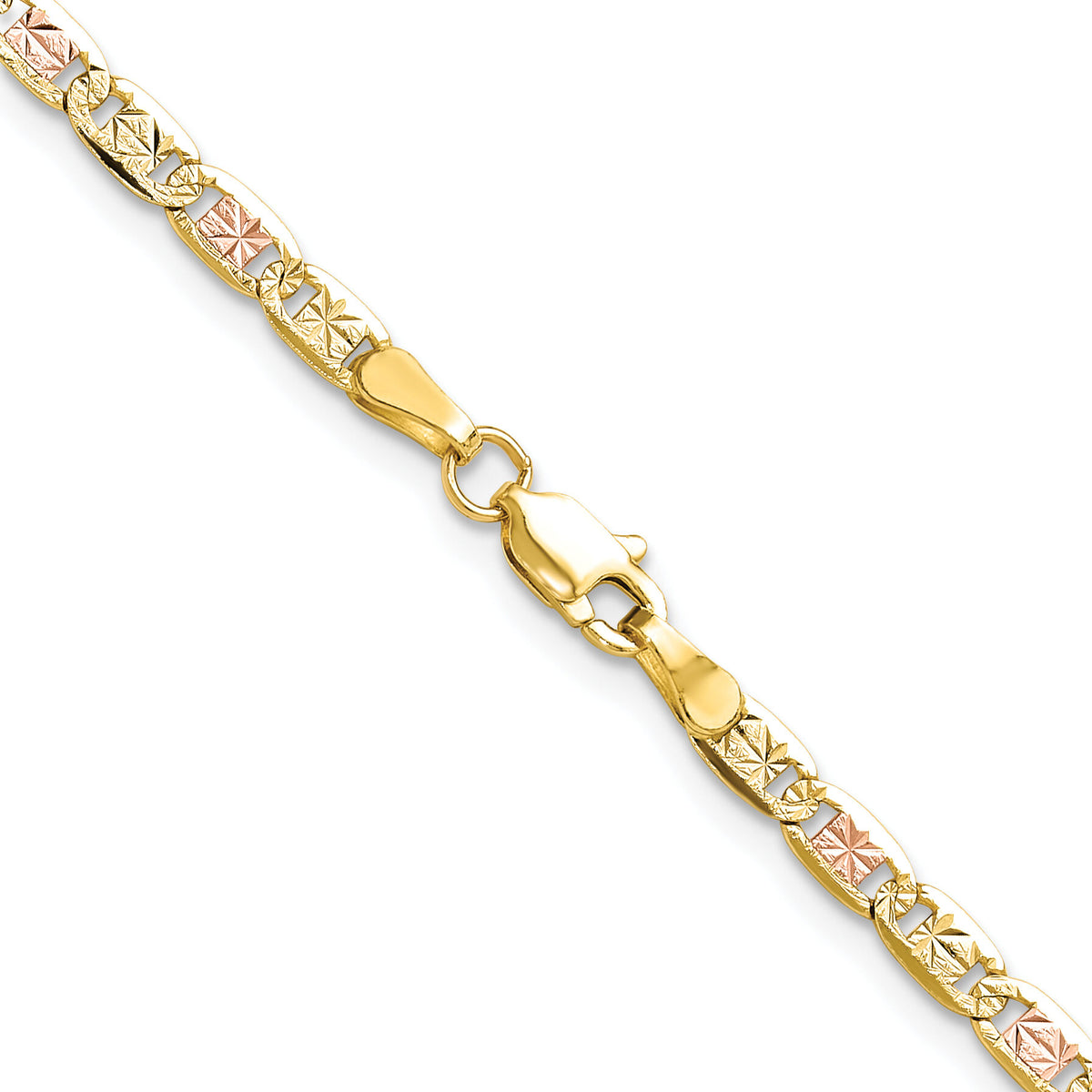 14k 3.2mm Tri-color Gold PavÃ© Valentino Chain-PVL070-20