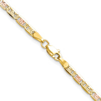 14k 3.2mm Tri-color Gold PavÃ© Valentino Chain-PVL070-18