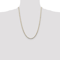14k 3.2mm Tri-color Gold PavÃ© Valentino Chain-PVL070-24