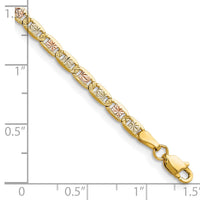 14k 3.2mm Tri-color Gold PavÃ© Valentino Chain-PVL070-8