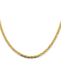 14k 3.8mm Tri-color Gold PavÃ© Valentino Chain-PVL080-20