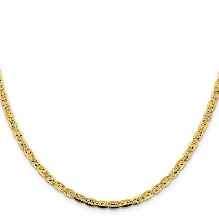 14k 3.8mm Tri-color Gold PavÃ© Valentino Chain-PVL080-20