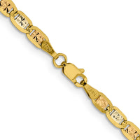 14k 3.8mm Tri-color Gold PavÃ© Valentino Chain-PVL080-22