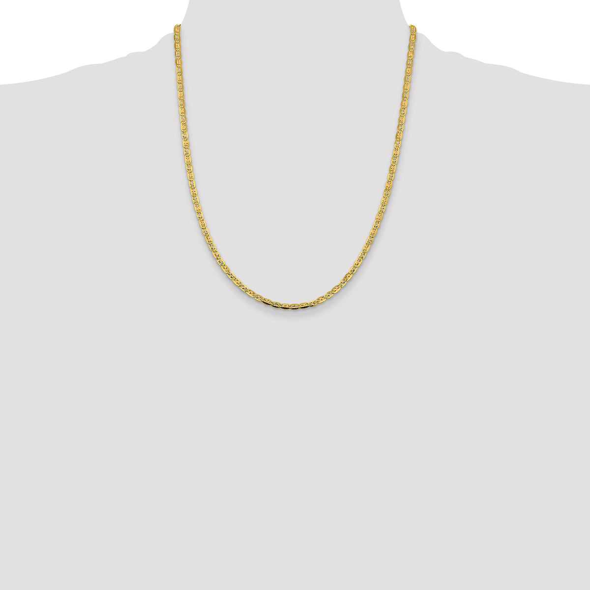 14k 3.8mm Tri-color Gold PavÃ© Valentino Chain-PVL080-22
