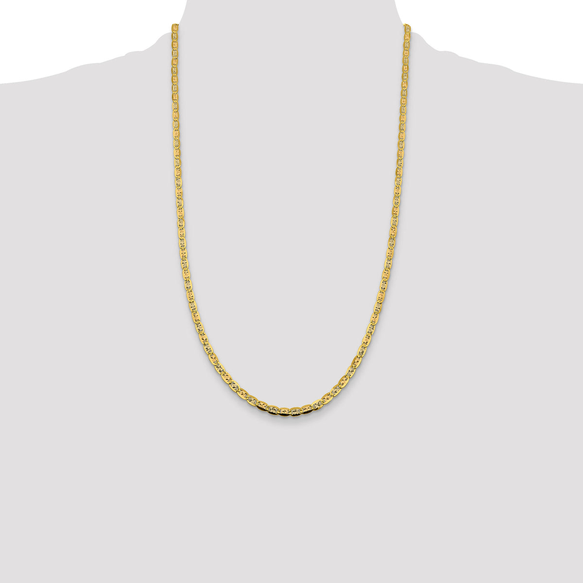 14k 3.8mm Tri-color Gold PavÃ© Valentino Chain-PVL080-26