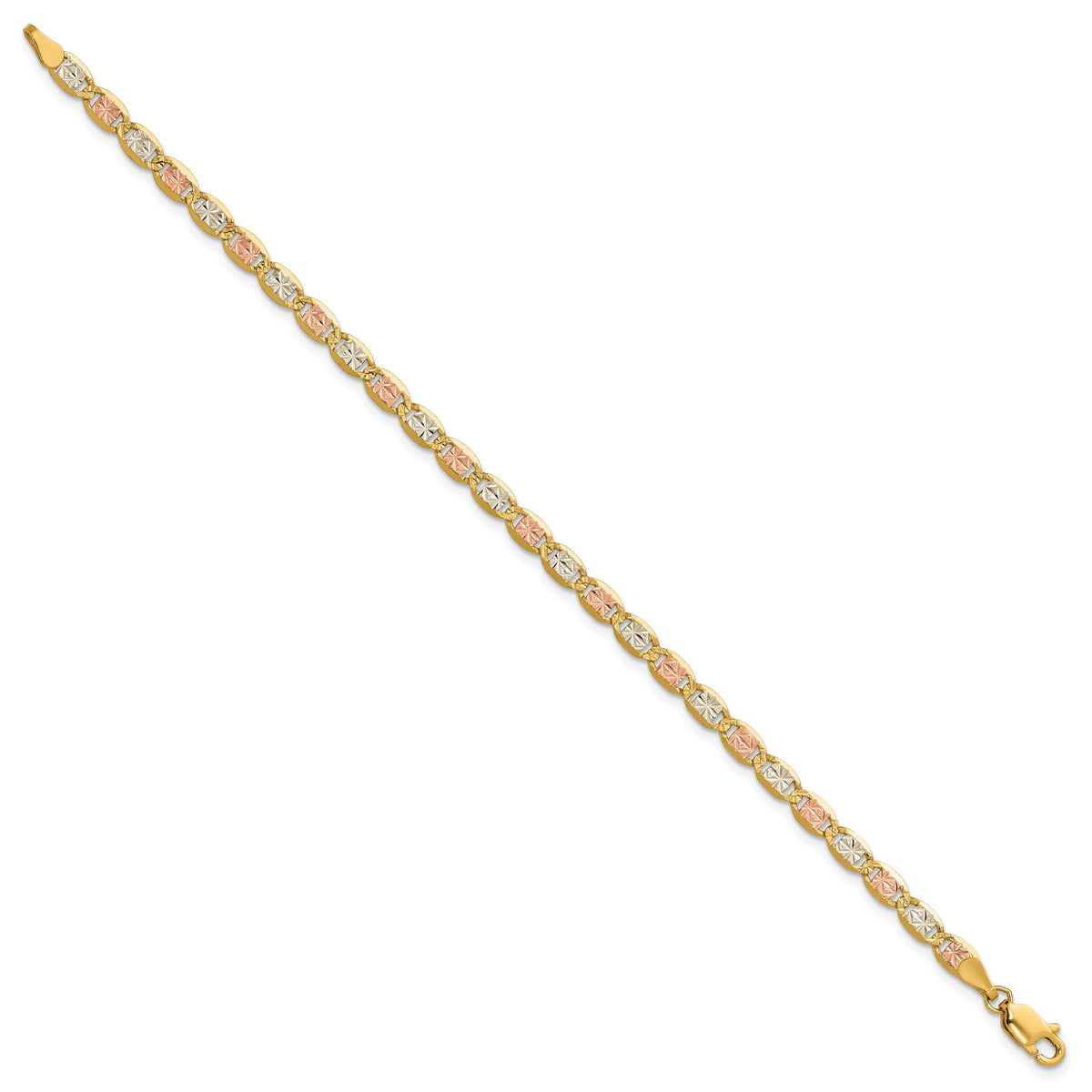 14k 3.8mm Tri-color Gold PavÃ© Valentino Chain-PVL080-9