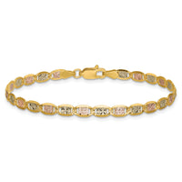 14k 3.8mm Tri-color Gold PavÃ© Valentino Chain-PVL080-9