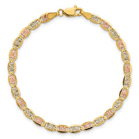 14k 3.8mm Tri-color Gold PavÃ© Valentino Chain-PVL080-9
