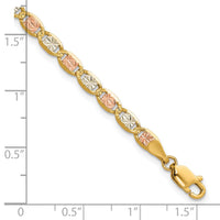 14k 3.8mm Tri-color Gold PavÃ© Valentino Chain-PVL080-9