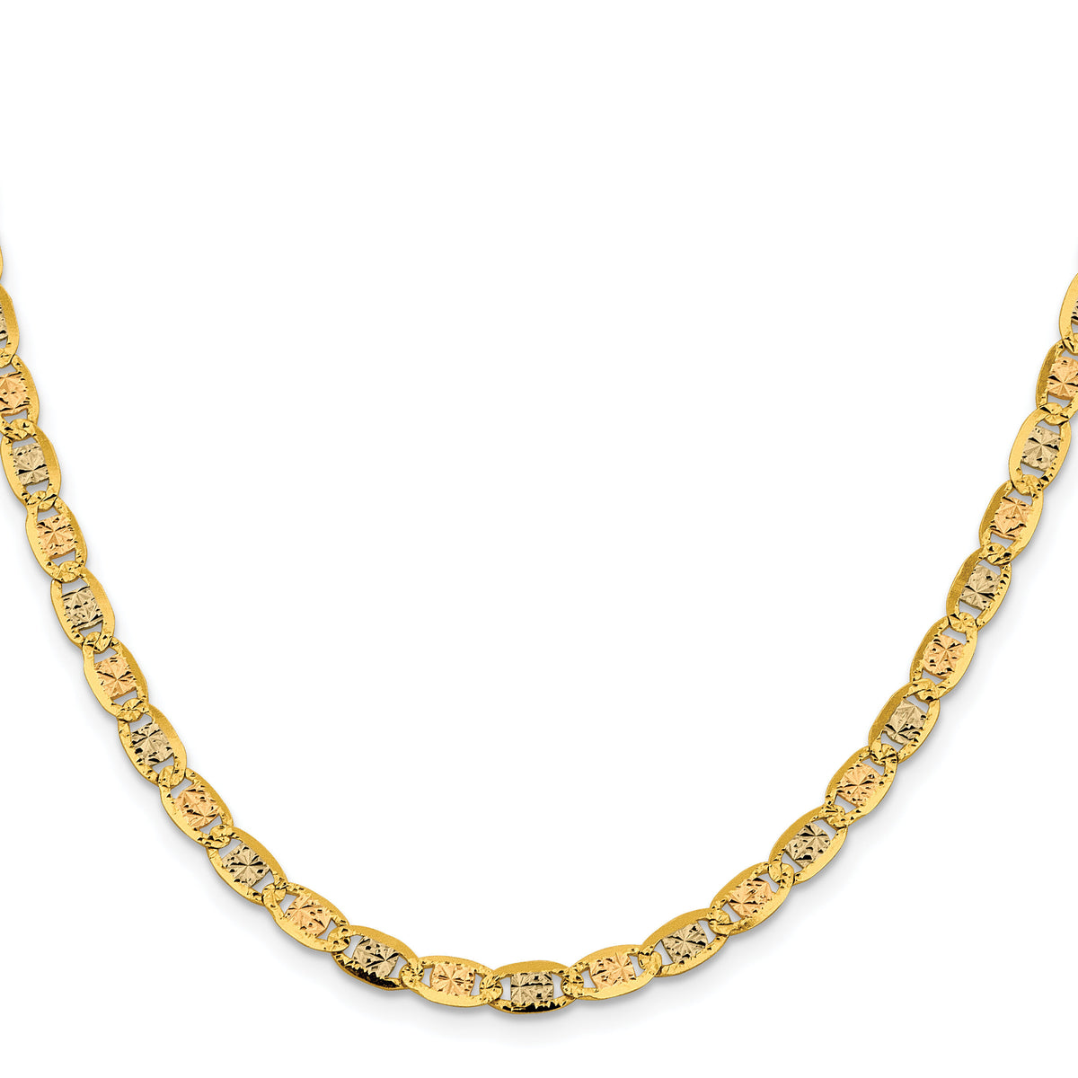 14k 4.65mm Tri-color Gold PavÃ© Valentino Chain-PVL100-26