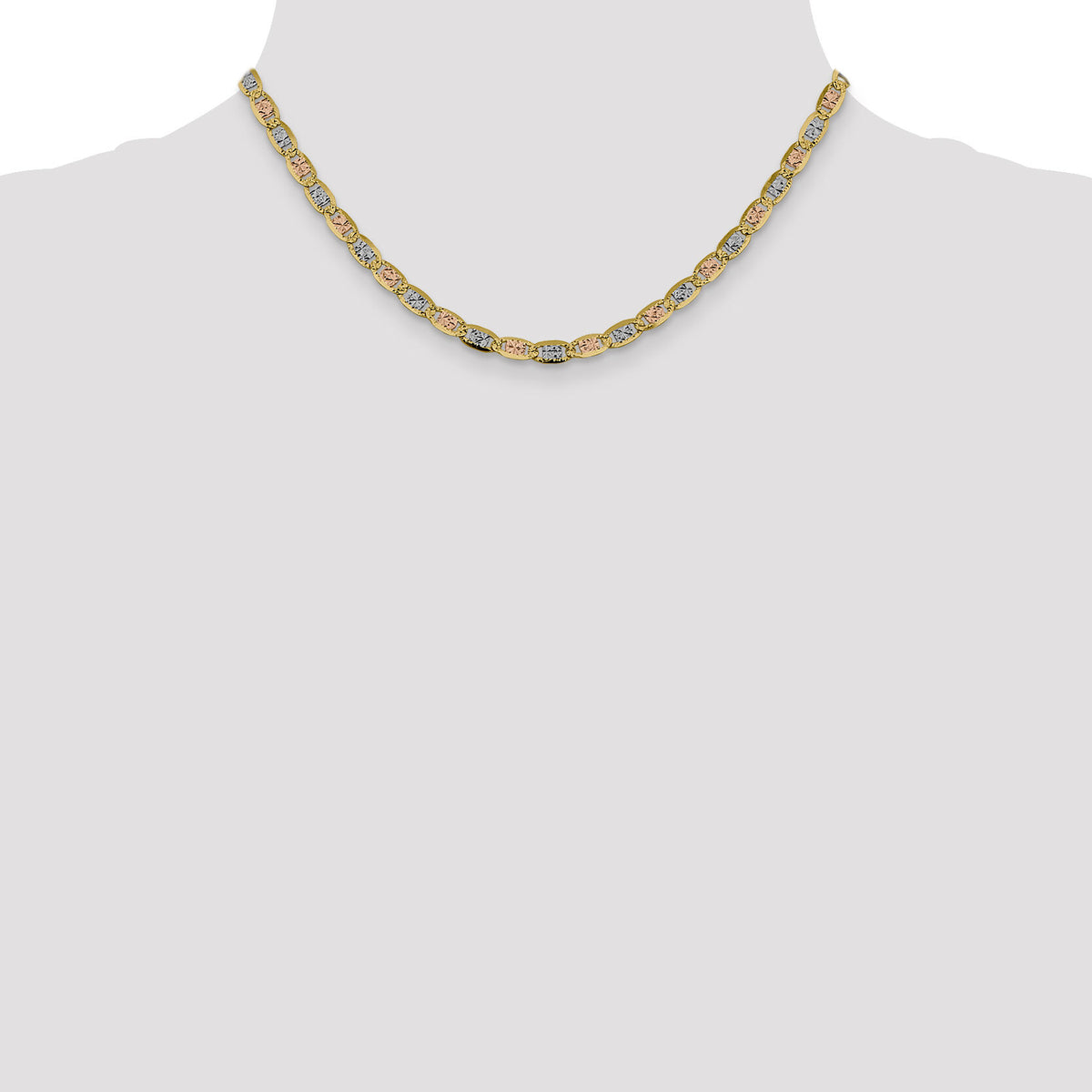 14k 4.65mm Tri-color Gold PavÃ© Valentino Chain-PVL100-16