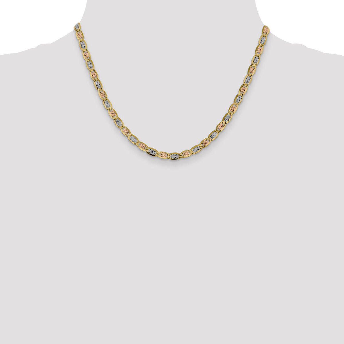 14k 4.65mm Tri-color Gold PavÃ© Valentino Chain-PVL100-18