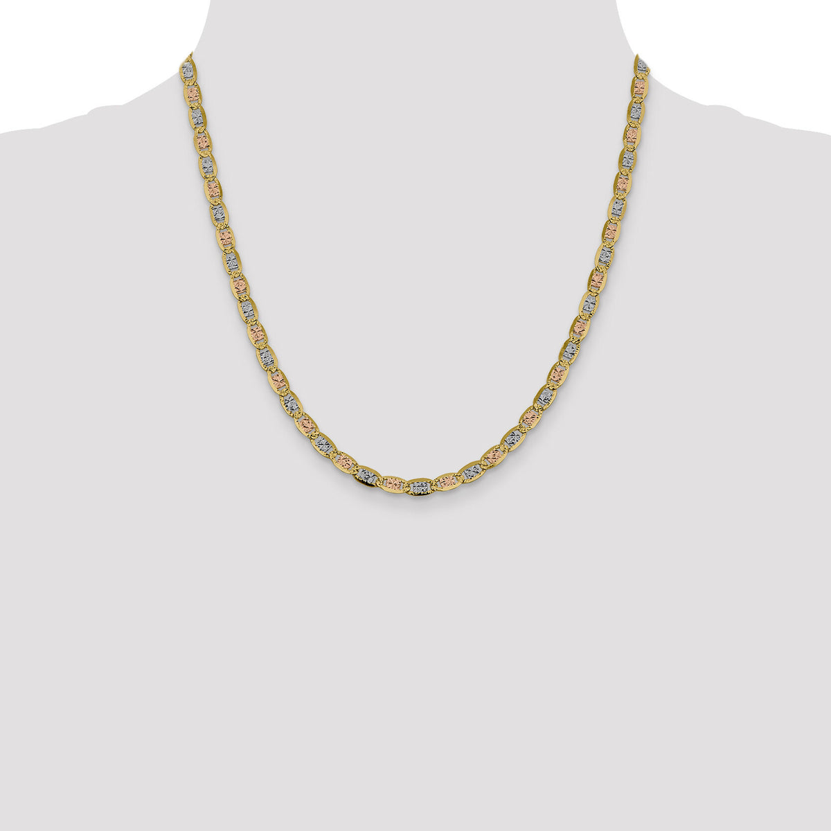 14k 4.65mm Tri-color Gold PavÃ© Valentino Chain-PVL100-20