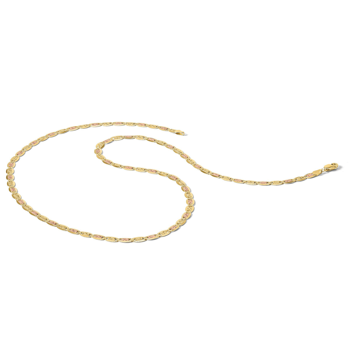 14k 4.65mm Tri-color Gold PavÃ© Valentino Chain-PVL100-24