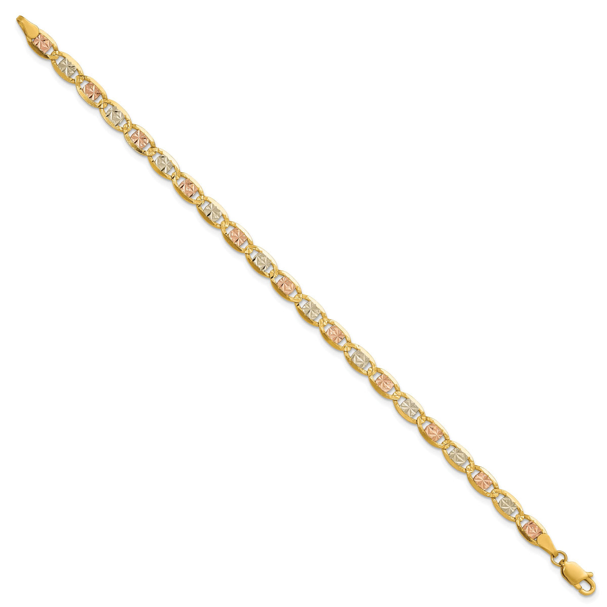 14k 4.65mm Tri-color Gold PavÃ© Valentino Chain-PVL100-9
