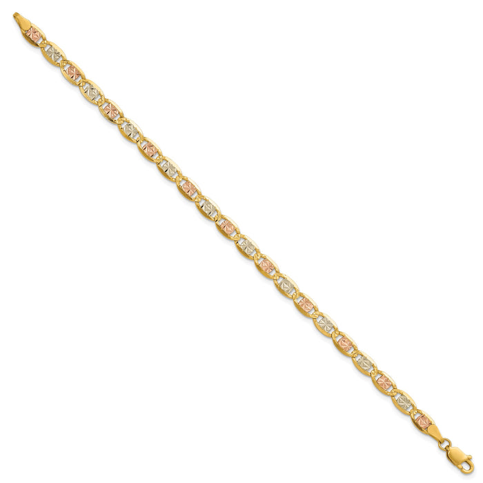 14k 4.65mm Tri-color Gold PavÃ© Valentino Chain-PVL100-9