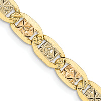 14k 4.65mm Tri-color Gold PavÃ© Valentino Chain-PVL100-24