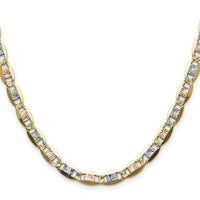 14k 6.1mm Tri-color Gold PavÃ© Valentino Chain-PVL120-16