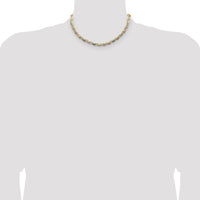 14k 6.1mm Tri-color Gold PavÃ© Valentino Chain-PVL120-16