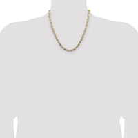 14k 6.1mm Tri-color Gold PavÃ© Valentino Chain-PVL120-20