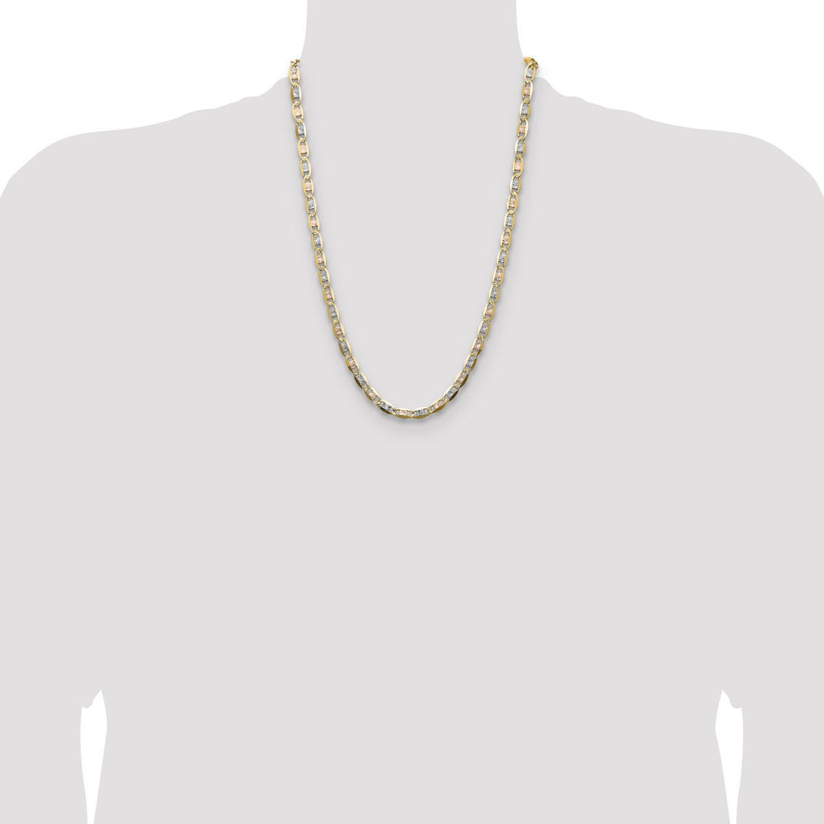 14k 6.1mm Tri-color Gold PavÃ© Valentino Chain-PVL120-24